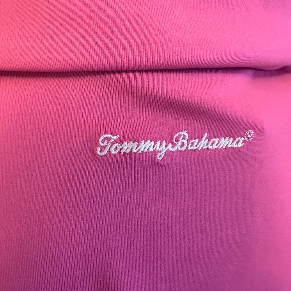 Tommy Bahama Pink Fitted Sleeveless Tank Top with Polo Collar - Picture 2 of 5